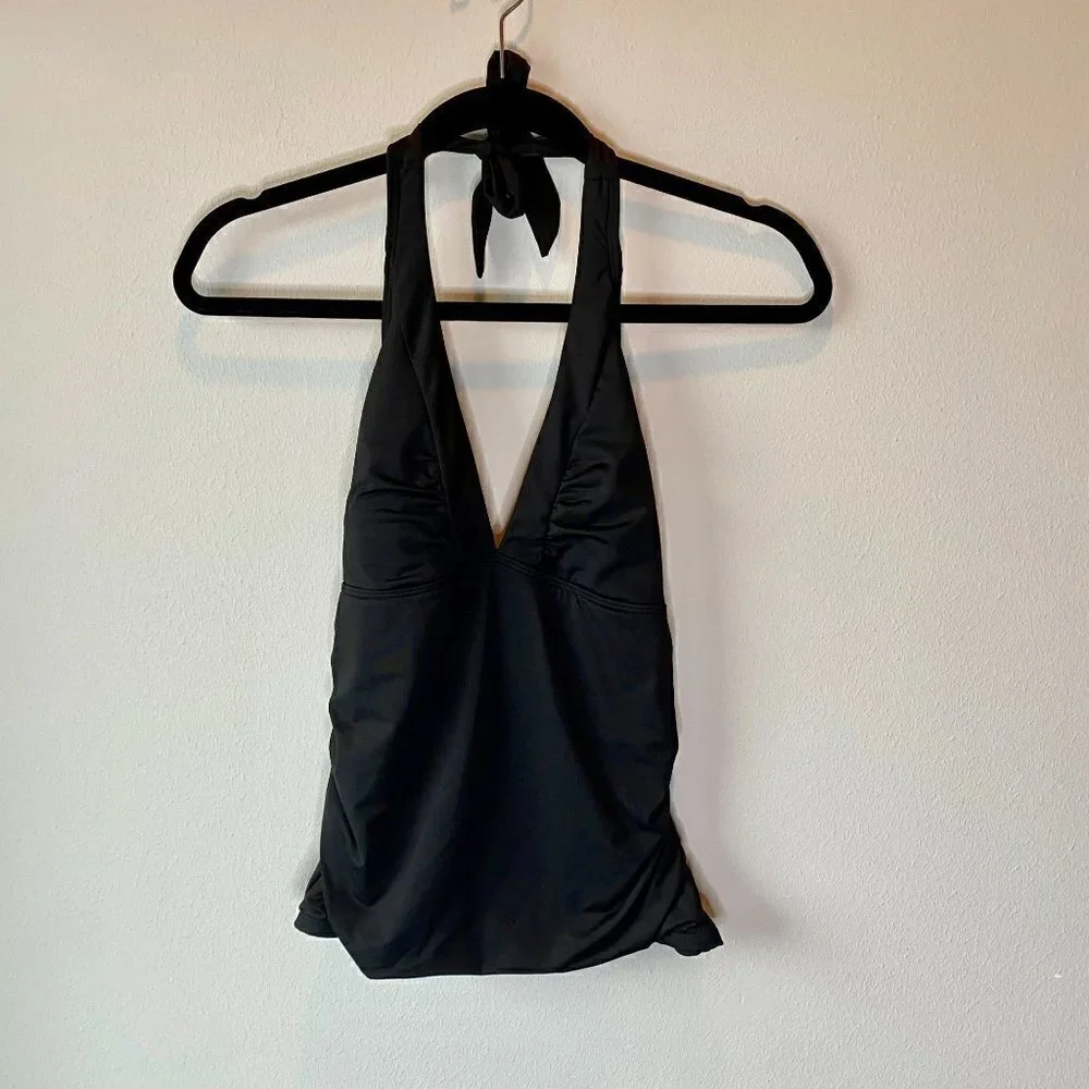 Athleta Shirrendipity Halter Tankini Top Black S